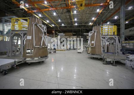 The Orion Lockheed Martin team continues fabricating and assembling composite structures for the Exploration Flight Test-1 (EFT-1) Orion service module and launch abort system at NASA's Michoud Assembly Facility in New Orleans on Feb. 5, 2013. Part of Batch image transfer from Flickr. Stock Photo