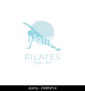 Pilates logo design stock vector. Illustration of girl - 141259951