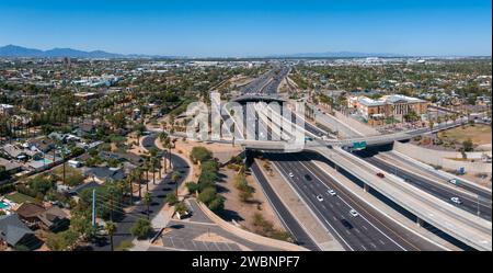 Phoenix city downtown skyline cityscape of Arizona in USA. Stock Photo