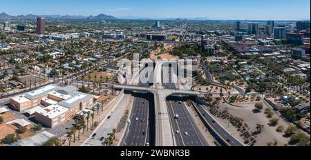 Phoenix city downtown skyline cityscape of Arizona in USA. Stock Photo