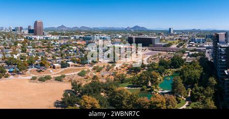 Phoenix city downtown skyline cityscape of Arizona in USA. Stock Photo