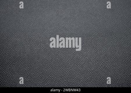 Embossed black calf leather fabric Stock Photo