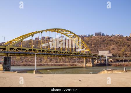 Fort Pitt Bridge in Pittsburgh Pennsylvania Stock Photo