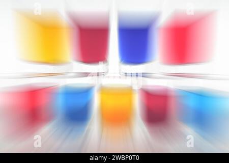 Multicolored blurry pattern from water color glass. Background design Stock Photo