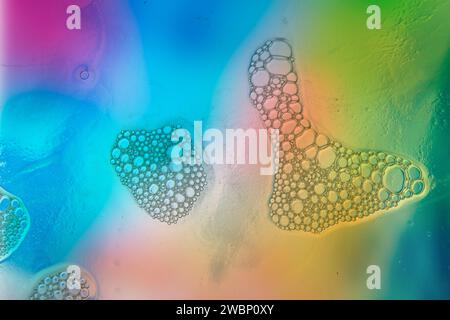 Multicolored blurry pattern from water color bubbles. Background design Stock Photo