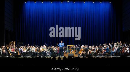 NASA Administrator Jim Bridenstine speaks prior to the National Symphony Orchestra’s performance of Gustav Holst’s “The Planets,” Wednesday, Jan. 22, 2020, at The Anthem in Washington, DC. Stock Photo