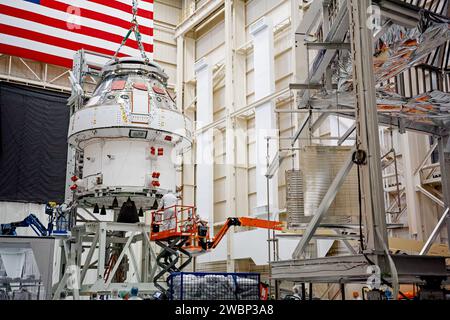 The European Service Module for NASA’s Artemis II mission is displayed ...