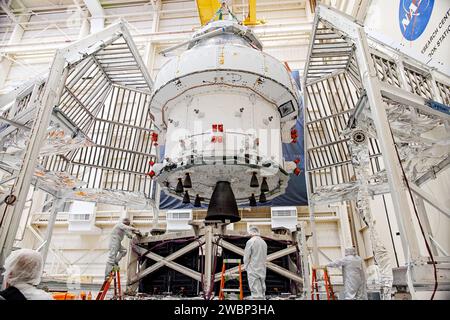 The European Service Module for NASA’s Artemis II mission is displayed ...