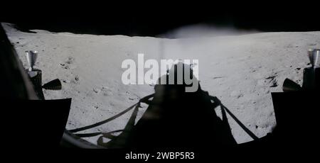 The surface of the moon from the window of the lunar module of Apollo ...