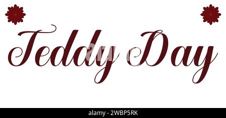 Happy Teddy Day Stylish Text illustration Design Stock Vector
