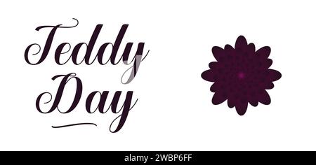 Happy Teddy Day Stylish Text illustration Design Stock Vector