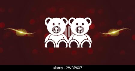 Happy Teddy Day Stylish Text illustration Design Stock Vector