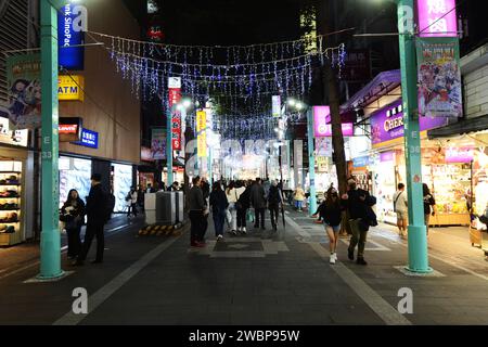 The vibrant Ximending shopping neighborhood in Taipei, Taiwan. Stock Photo