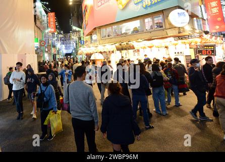 The vibrant Ximending shopping neighborhood in Taipei, Taiwan. Stock Photo