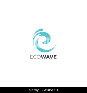 E Wave Logo Simple and Fresh Design. Wave Abstract Stock Vector