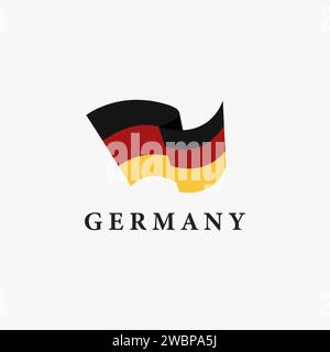 Simple Flag Logo icon of Germany ,german icon on white background Stock Vector