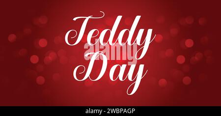 Happy Teddy Day Stylish Text illustration Design Stock Vector