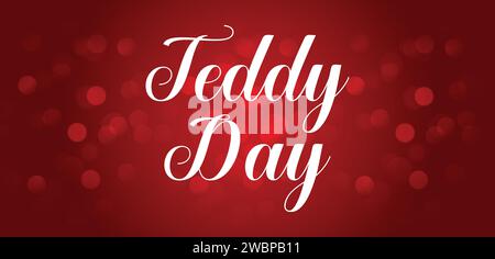 Happy Teddy Day Stylish Text Design Stock Vector