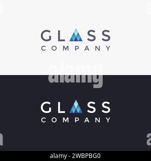 Wordmark glass company logo icon vector on white background Stock Vector