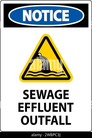 Water Safety Sign Notice - Sewage Effluent Outfall Stock Vector