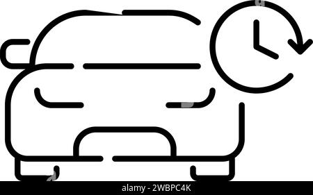 Car sharing service. Hourly rent. Pixel perfect icon Stock Vector