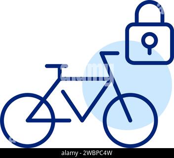 Locking rental bicycle. Pixel perfect icon Stock Vector