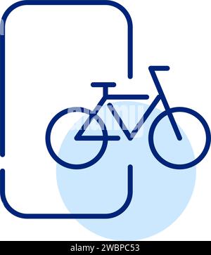 Bicycle renting app. Pixel perfect, editable stroke Stock Vector