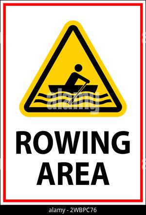 Water Safety Sign Warning - Rowing Area Stock Vector