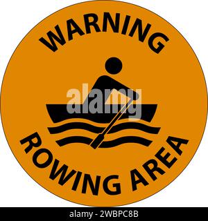 Water Safety Sign Warning - Rowing Area Stock Vector