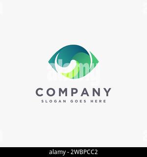 Abstract colorful eye care, eye vision logo icon vector on white background Stock Vector