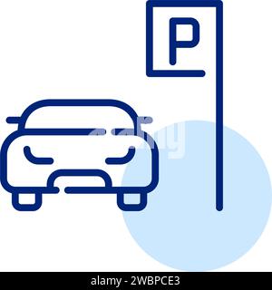 Car parking spot. Pixel perfect, editable stroke Stock Vector