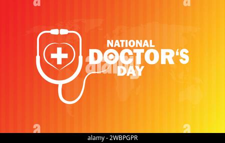 National Doctor's Day Vector illustration. Holiday concept. Template for background, banner, card, poster with text inscription. Stock Vector