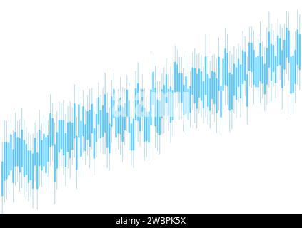 Abstract blue growing financial linear graph chart background. Vector lines tech design Stock Vector