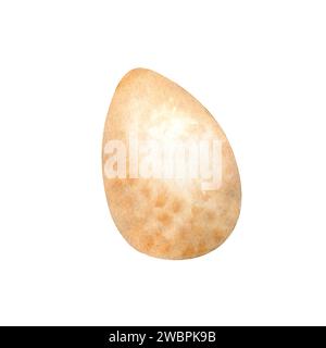 Easter egg watercolor illustration isolated on white background. Yellow egg hand drawn neutral color. Painted egg in speck. Element for design Easter Stock Photo