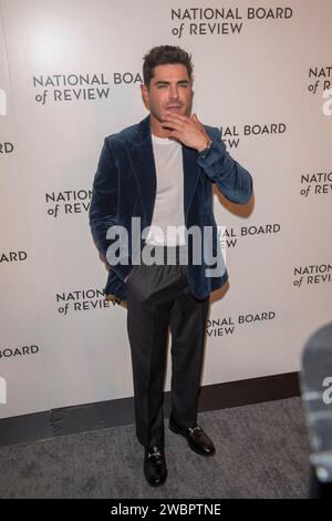 New York, United States. 11th Jan, 2024. NEW YORK, NEW YORK - JANUARY 11: Zac Efron attends the 2024 National Board of Review Gala at Cipriani 42nd Street on January 11, 2024 in New York City. Credit: Ron Adar/Alamy Live News Stock Photo