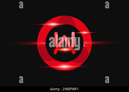 AU Red logo Design. Vector logo design for business Stock Vector