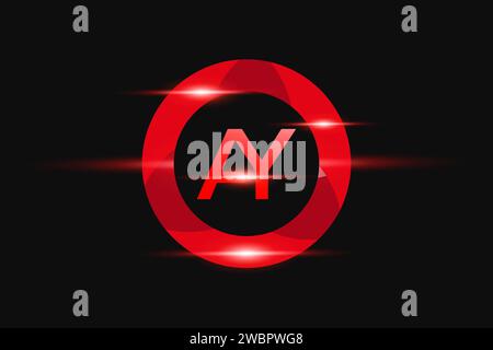 AY Red logo Design. Vector logo design for business Stock Vector