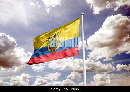 Flag of Ecuador,army republic of ecuador Stock Photo