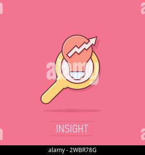 Insight icon in comic style. Bulb vector cartoon illustration on white ...