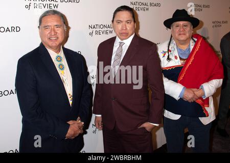 Talee Red Corn, Yancey Red Corn und William Belleau bei der National Board of Review Awards Gala 2024 im Cipriani 42nd Street. New York, 11.01.2024 Stock Photo