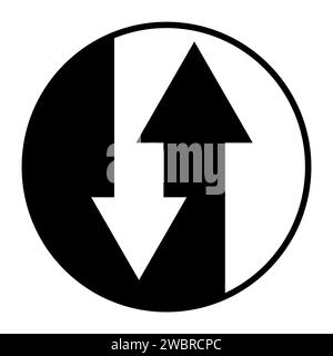Up down arrows circle, trade turnover relationship concept, information exchange Stock Vector