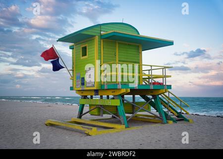 Photo od the Miami Beach life guard post. Taken on october 24, 2023. Stock Photo