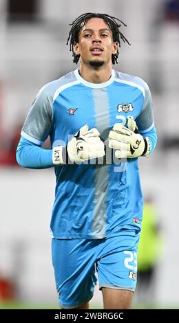 LENS, FRANCE - SEPTEMBER 12: goalkeeper Kilian Nikiema of Burkina Faso during the Internacional Friendly match between Morocco and Burkina Faso at Sta Stock Photo