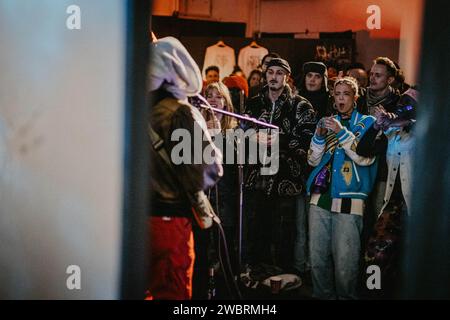 Crowd watching performance Stock Photo