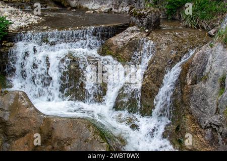 small waterfall in the austrian alps Stock Photo
