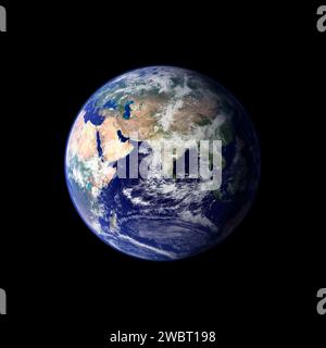 EARTH, SOL SYSTEM - Jun - Sep 2001 - This spectacular image is the most detailed true-color image of the entire Earth to date. Using a collection of s Stock Photo