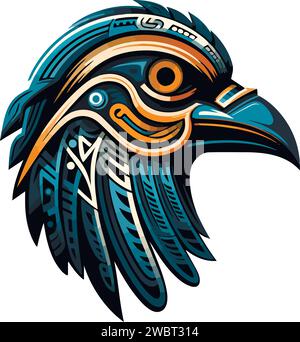 Vector ornamental ancient raven, crow illustration. Abstract historical ...