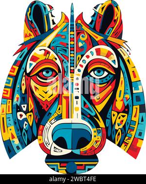Vector ornamental ancient wolf, dog head illustration. Abstract historical mythology dog or wolf head logo. Good for print or tattoo. Stock Vector