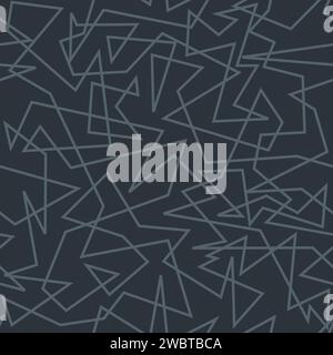Abstract geometric pattern. Chaotic lines random geometry seamless texture. Grey vector fashion print design. Stock Vector