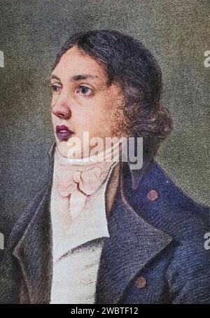 SAMUEL TAYLOR COLERIDGE (1772-1834) English Romantic poet drawn by ...